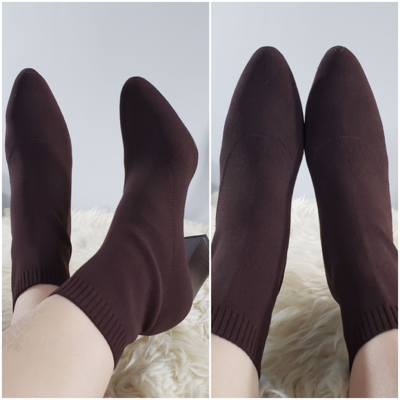 NWOB Mango Sock-style Knitted Heels Ankle Boots Size 6-6.5US / 37EU - Picture 14 of 14